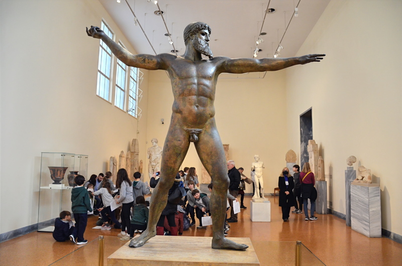 15 - The Artemision Bronze (the God from the Sea), an original 5th-century BC Greek bronze statue on display at the National Archaeological Museum of Athens